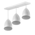 Lustre Pendente Sadan Triplo Base Retangular Branco