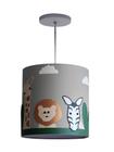 Lustre Pendente Safari Infantil 25x25 cm Branco