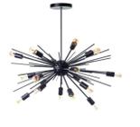 Lustre Pendente Sputnik Luxo Preto Para 18 Lampadas