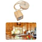 Lustre Pendente Tampa Canopla Rústico Em Madeira 1M Fio Pp E