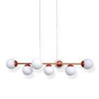 Lustre Pendente Trilho Bubble C/7 Globos - Cobre