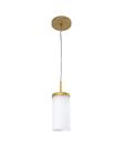 Lustre Pendente Vidro Branco Fosco Dourado 425