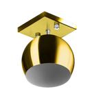 Lustre Plafon Bola 15 cm Quadrada Dourado - MARRYLUZ