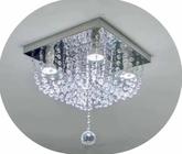 Lustre Plafon Cristal Acrílico 30x30 Para Sala e Quarto