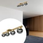 Lustre Plafon De Teto Led Sobrepor Jabuticaba Quadruplo 4 Globo Vidros Bivolt - TANGERINA