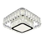 Lustre Plafon LED Cristal K9 Aço Inox Sobrepor Moderno 3em1