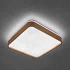 Lustre Plafon LED Timber 24W 40x40 Céu Estrelado Amadeirado Branco Frio 6500K Bivolt