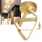 Lustre Plafon Luminária Sobrepor LED Quadrado Dourado 20cm Branco Quente 3000K Amarela Bivolt 110V 2