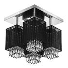 Lustre Plafon Quadclear Organza Quadrado Preto Maravilhoso