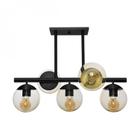 Lustre Preto Vidro Âmbar Infinity Lux