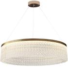 Lustre Redondo 136Cm X 60Cm Led 80 Cristais 3 Cores - GIMPO