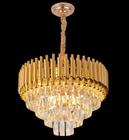 Lustre Redondo Dourado Cristais Sala Moderno Luxo Classico 110V/220V - PARIS LUZ