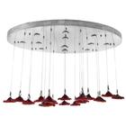 Lustre Redondo Moderno Tulipas Vermelhas Moderno Design - LUXdécor