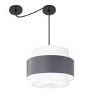 Lustre Sala de Jantar Com Desvio Vivare Md-4397 Cúpula em Tecido 40cm - LUSTRES VIVARE