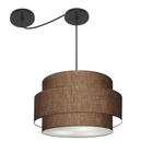 Lustre Sala de Jantar Com Desvio Vivare Md-4399 Cúpula em Tecido 50cm - LUSTRES VIVARE