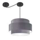 Lustre Sala de Jantar Com Desvio Vivare Md-4401 Cúpula em Tecido 60cm - LUSTRES VIVARE