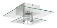 Lustre Sala De Teto Vidro Duplo Com Lâmpada Led Transparente