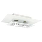 Lustre Sala Em Vidro Temperado Duplo Bivolt Branco 40X25Cm - Lustres Cheruti