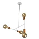 Lustre Sputnik Pendente Gun T Branco C/ Cobre