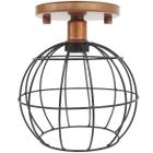 Lustre Teto Plafon Industrial Aramado Globo Preto Retrô Luminária Vintage Cobre Rose Agp Ilumini