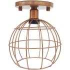 Lustre Teto Plafon Industrial Aramado Globo Retrô Luminária Vintage Cobre Rose Gold Agp Ilumini