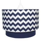 Lustre Tubular Duplo Chevron Marinho Quarto Bebê Infantil Unissex - Potinho de Mel