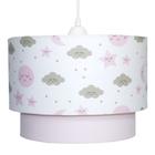 Lustre Tubular Duplo Chuva de Amor Rosa Quarto Bebê Infantil Menina