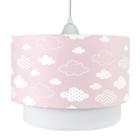 Lustre Tubular Duplo Nuvem Chevron Rosa Quarto Bebê Infantil Menina