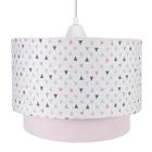 Lustre Tubular Duplo Triângulos Rosa Quarto Bebê Infantil