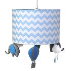 Lustre Tubular Elefante Azul Quarto Bebê Infantil Menino - Potinho de Mel