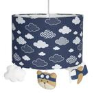 Lustre Tubular Urso Aviador Quarto Bebê Infantil Menino