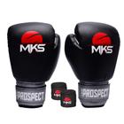 Luva Boxe Muay Thai Prospect Mks Combat Preta/Prata + Bandagem Preta