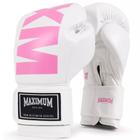 Luva Boxe Tailandes Kickboxing Muay Thai Mxm White Pink - Maximum