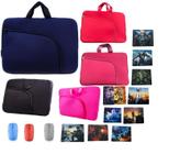 Luva com bolso para notebook de até 15.6 polegadas + Mouse sem fio Multilaser + Mouse Pad estampado