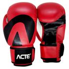 Luva de Boxe Preta/Vermelha 14 OZ PVC P11-14 - Acte Sports