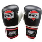 Luva De Boxe Punch Preto Branca Treino MMA Muay Thai Lutas PU Esportivo Sintético Proteção Original
