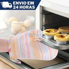 Luva de Cozinha Silicone e Poliéster Proteção de Queimaduras