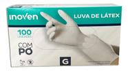 Luva De Látex Branca Com pó Inoven Tamanho G Kit 5