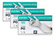 Luva De Látex Branca Com Pó Inoven Tamanho P Kit 3