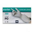 Luva de procedimento em latex com talco Branco 100un Inoven