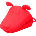 Luva de silicone cachorro vermelho - 9x11 cm