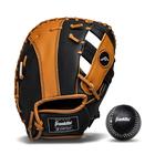 Luva de teeball Franklin Sports RTP Fielding 9,5 polegadas preta/chá