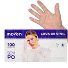 Luva De Vinil Sem Pó 100 Unidades P M G - INOVEN