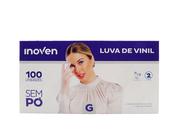 Luva De Vinil Sem Pó 100 Unidades P M G