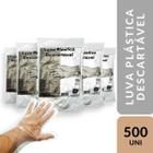 Luva Descartavel Plastica Descarpack - Kit 5X100