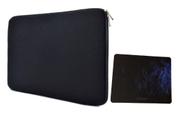 Luva Estojo Case preto para Notebook de Até 14 Polegadas Kit com Mouse Pad