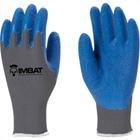 Luva Imbat Tricotada Banho Palmar Azul 10 - Kit C/12 Unidades