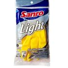 Luva limpeza látex multiuso sanro light amarela forrada tamanho g