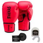 Luva Muay Thai Boxe Kit com Bandagem E Protetor Bucal Original Fheras