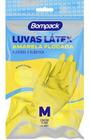 Luva Multiuso Flocada Látex Amarela Bompack M